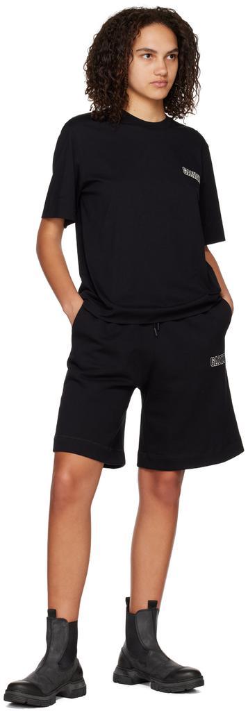 商品Ganni|Black Software Drawstring Shorts,价格¥905,第6张图片详细描述