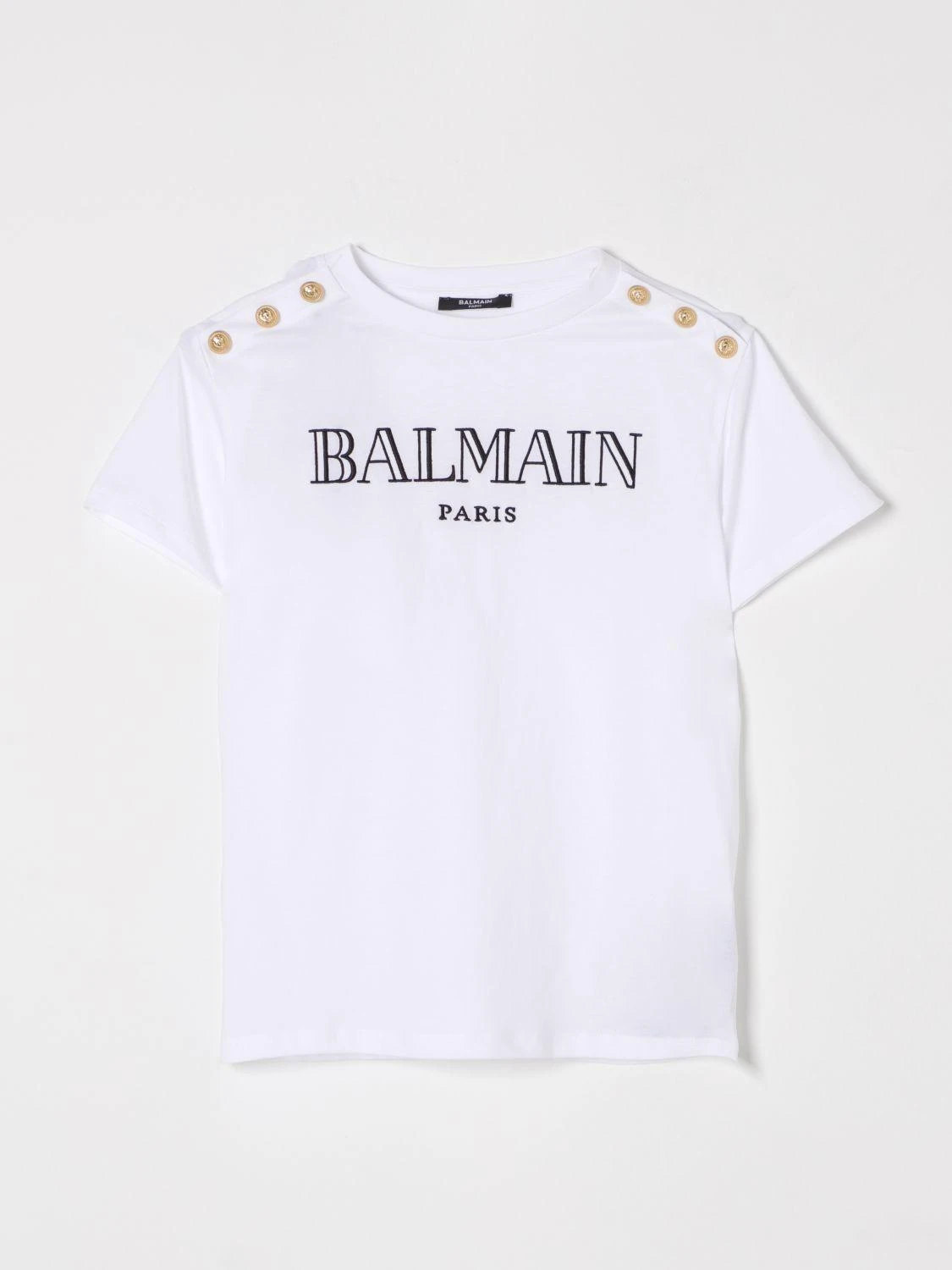 商品Balmain|Balmain 男童T恤 BW8A21Z0116100OR 白色,价格¥1920,第1张图片