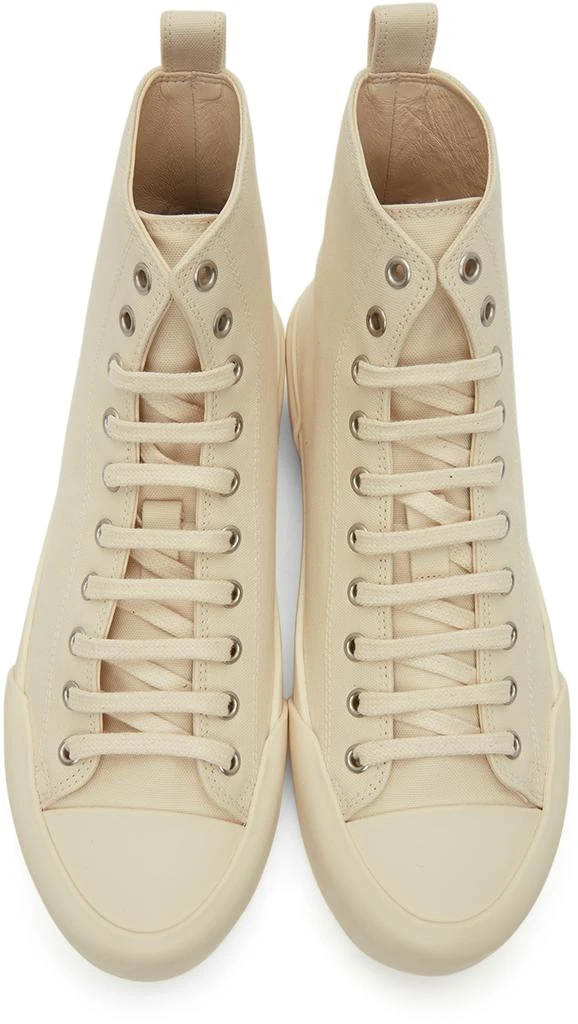 商品Jil Sander|Off-White Canvas High-Top Sneakers,价格¥2196,第5张图片详细描述