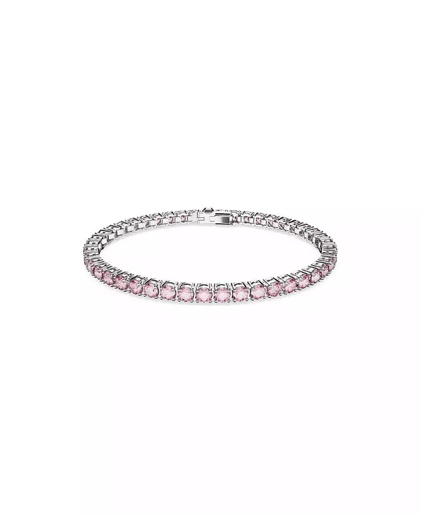 商品Swarovski|Crystal Matrix Tennis Bracelet Round Cut Pink Rhodium Plated,价格¥1198,第1张图片