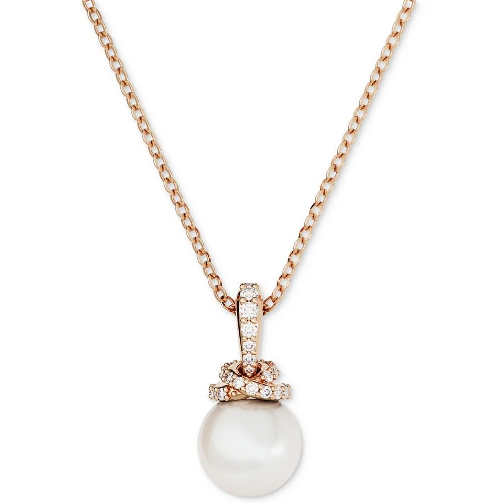 商品Swarovski|Rose Gold-Tone Pavé & Imitation Pearl Pendant Necklace, 15" + 2" extender,价格¥942,第1张图片