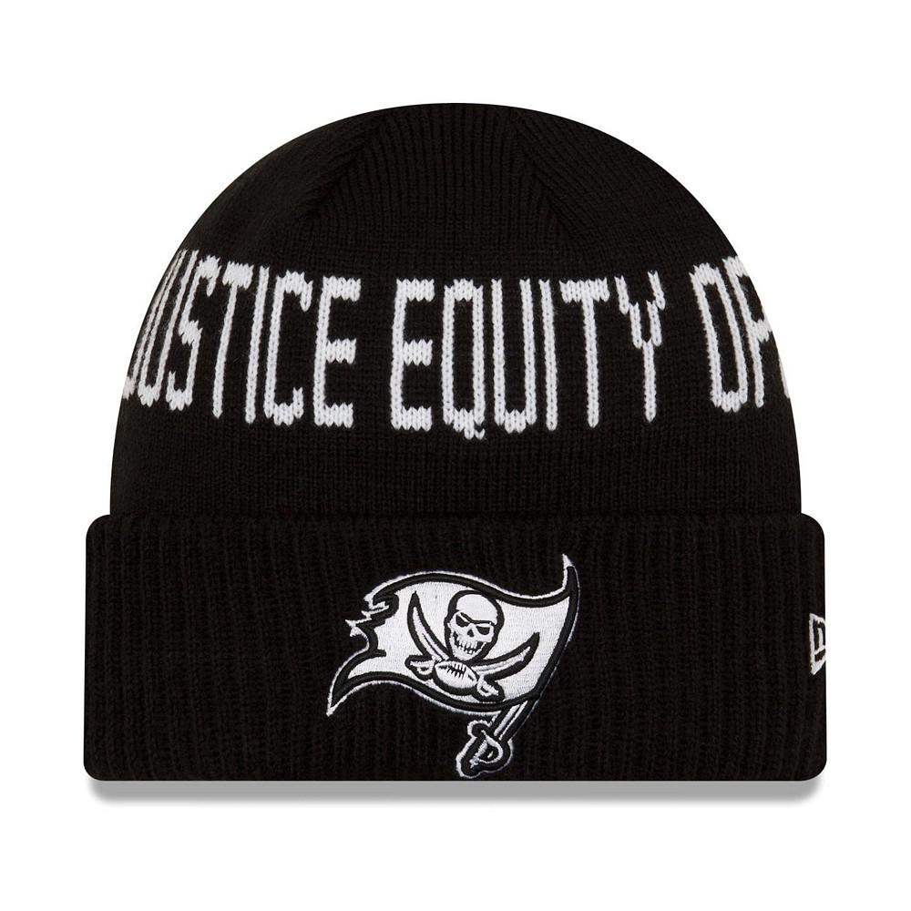 商品New Era|Youth Boys and Girls Black Tampa Bay Buccaneers Social Justice Cuffed Knit Hat,价格¥154,第1张图片