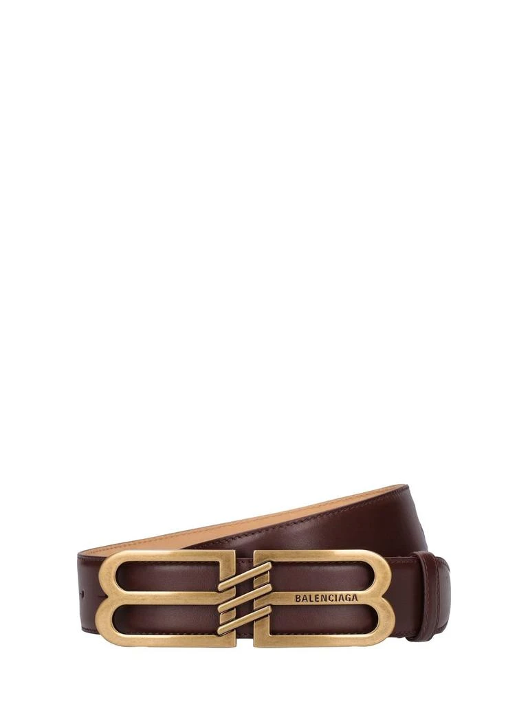 商品Balenciaga|4cm Bb Signature Leather Belt,价格¥2815,第1张图片