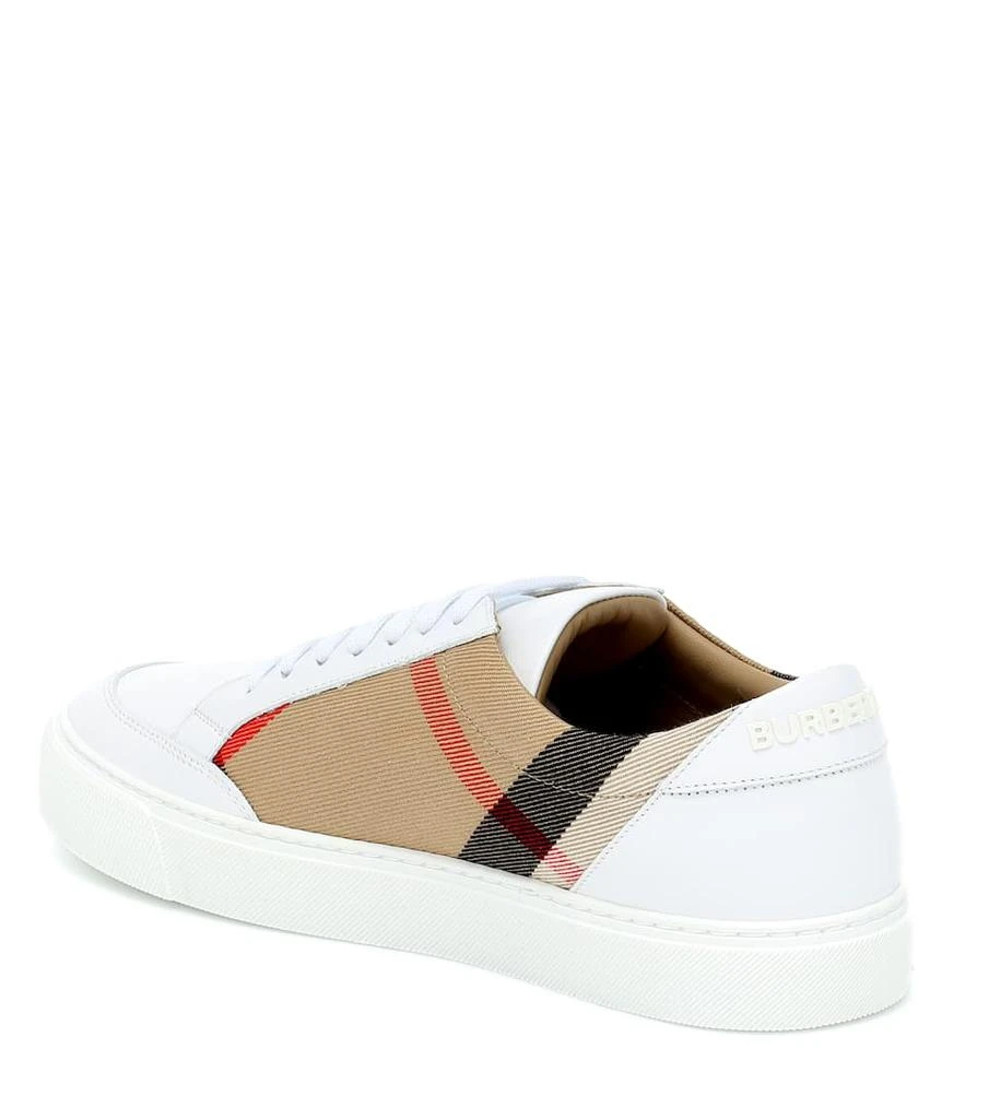 商品Burberry|House Check leather-trimmed sneakers,价格¥3689,第3张图片详细描述