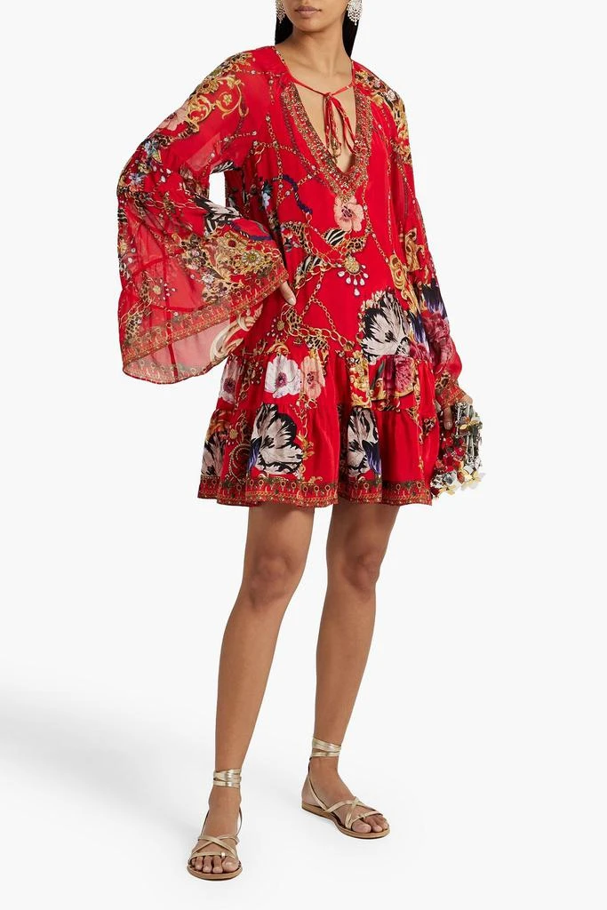 商品Camilla|Crystal-embellished printed silk-crepe mini dress,价格¥1567,第2张图片详细描述