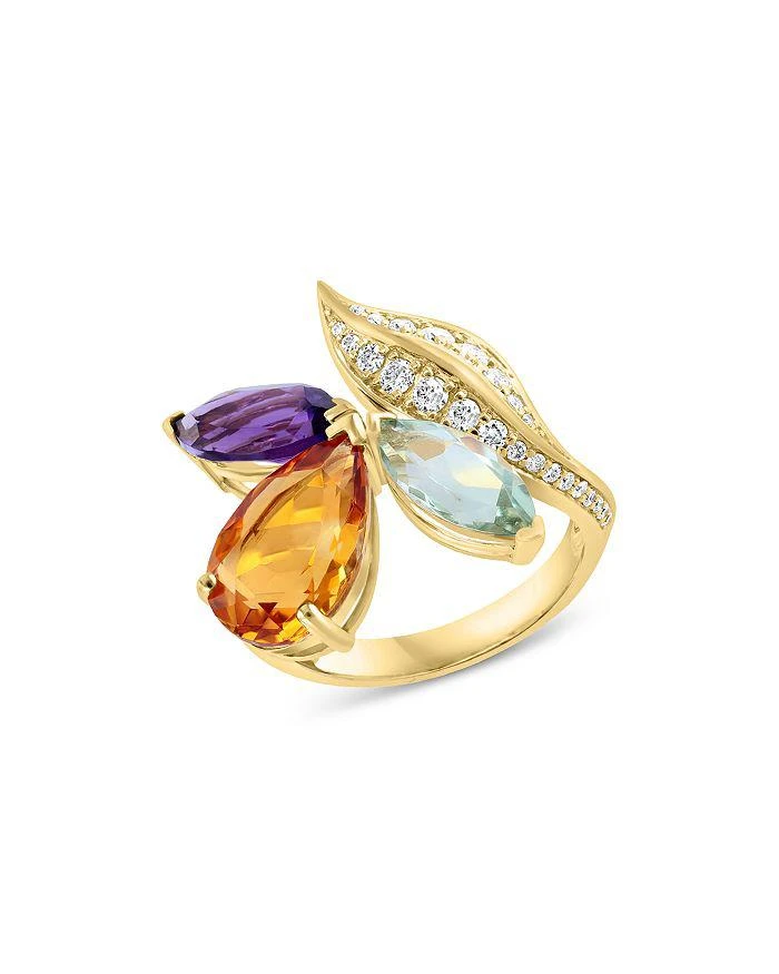商品Bloomingdale's|Amethyst, Prasiolite, Citrine & Diamond Ring in 14K Gold - Exclusive ,价格¥6391,第1张图片