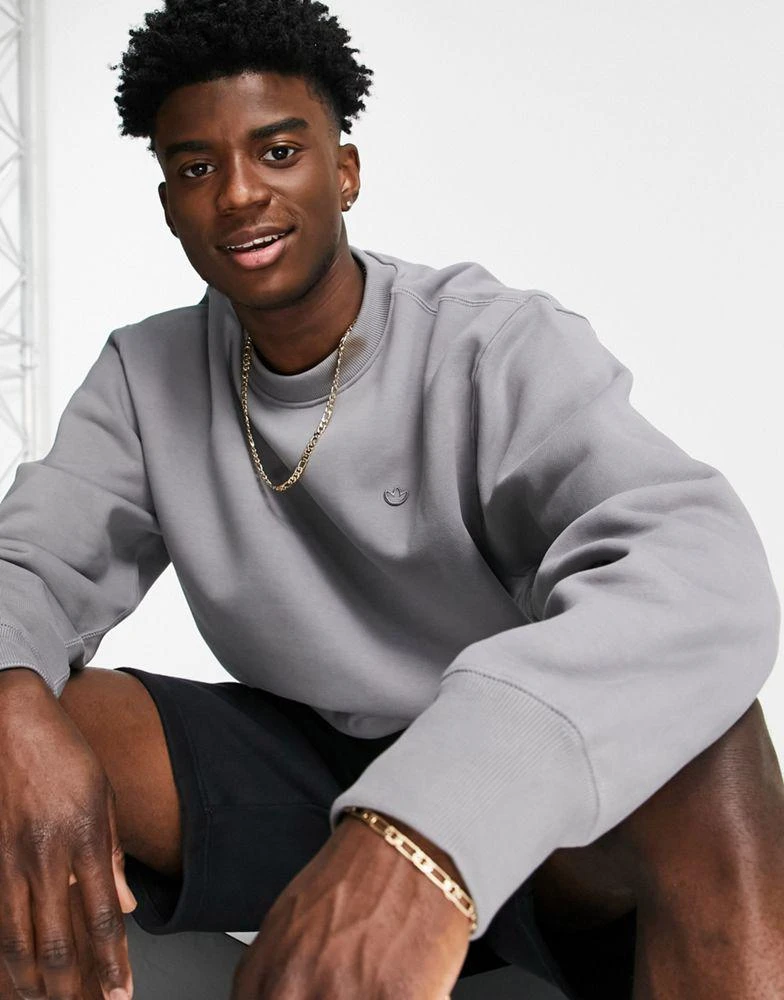商品Adidas|adidas Originals adicolor Contempo premium sweatshirt in grey,价格¥333,第2张图片详细描述