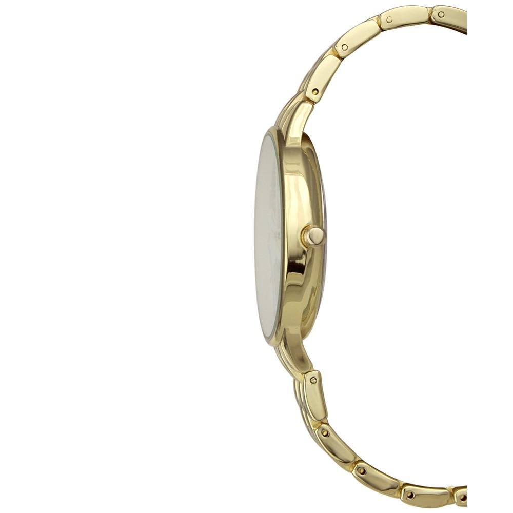 Women's Gold-Tone Mixed Metal Flower Face Bracelet Watch, 36mm, Created for Macy's商品第4张图片规格展示