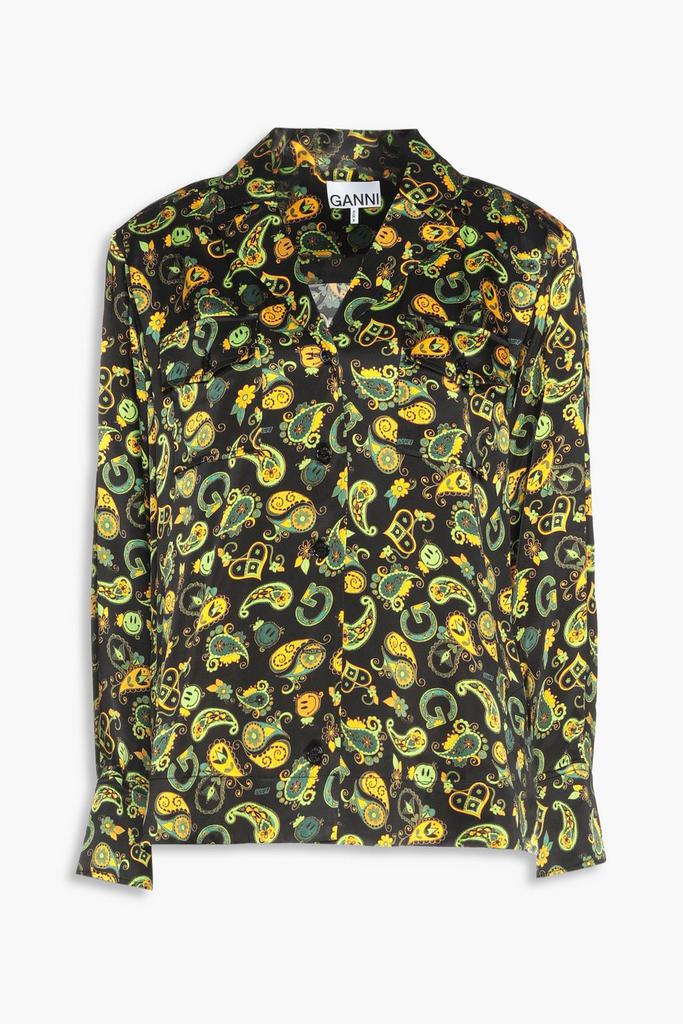 Paisley-print satin-twill shirt商品第1张图片规格展示