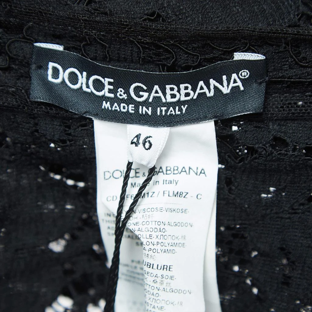 商品Dolce & Gabbana|Dolce & Gabbana Black Floral Lace Bee Embellished Detail Mini Dress L,价格¥7930,第4张图片详细描述