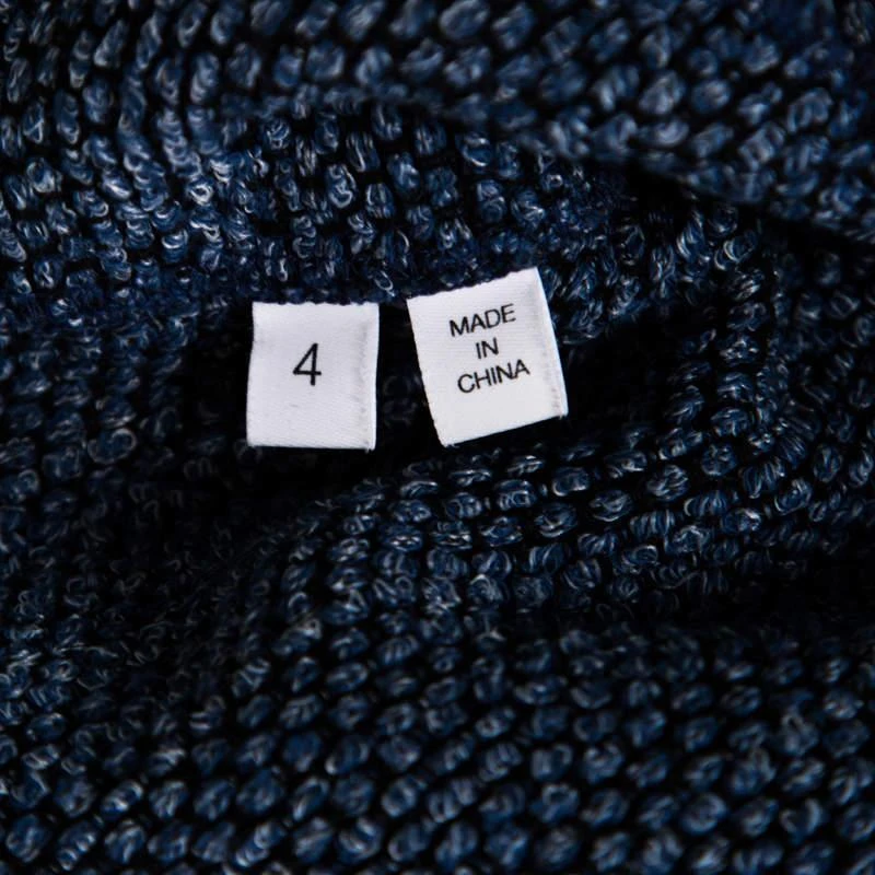 10 Crosby Derek Lam Navy Blue and Black Textured Raw Trim Detail Open Front Jacket S 商品
