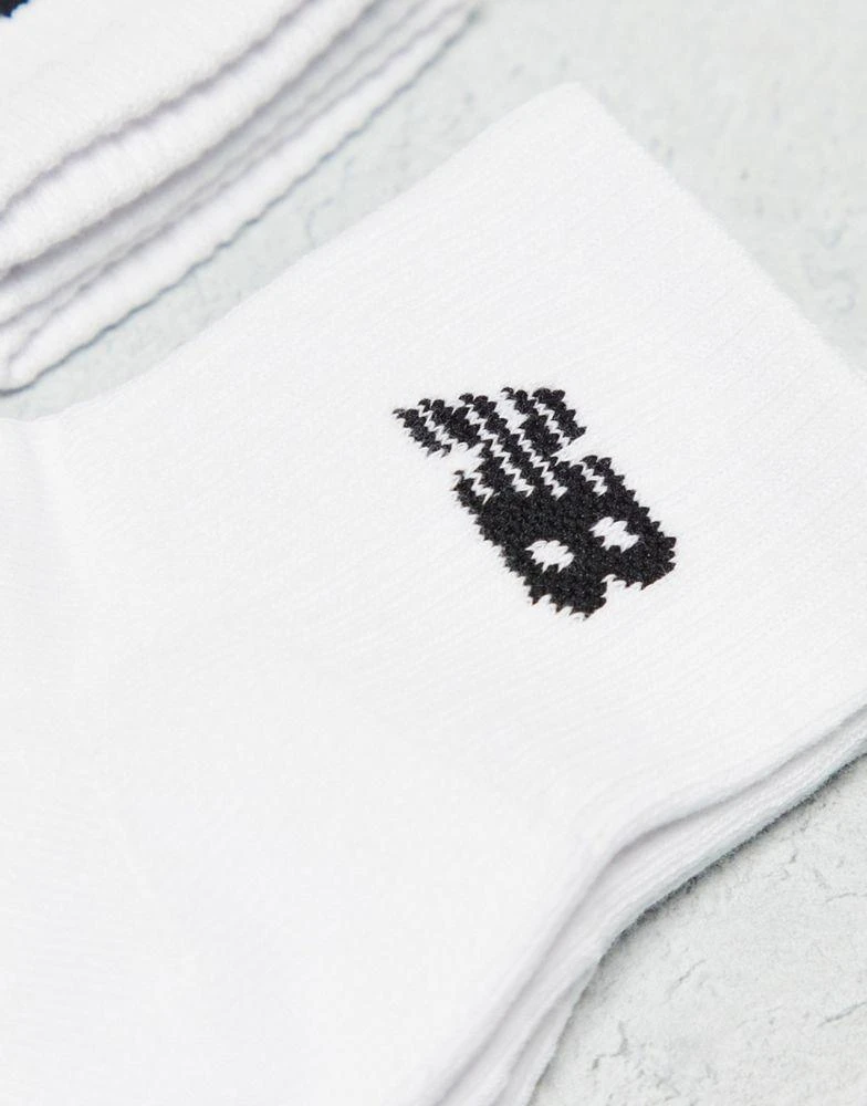 商品New Balance|New Balance logo mid sock 3 pack in white,价格¥127,第3张图片详细描述