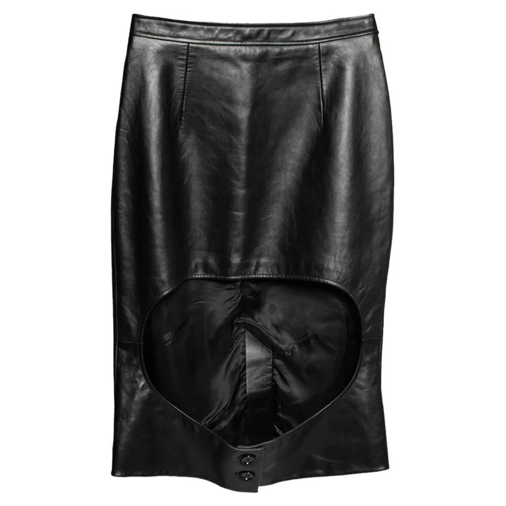 商品[二手商品] Burberry|Burberry Black Leather Step Through Pencil Skirt S,价格¥4174,第1张图片