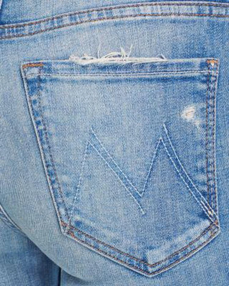 商品MOTHER|Insider Step Crop Fray Jeans in Shake Well ,价格¥1024,第4张图片详细描述