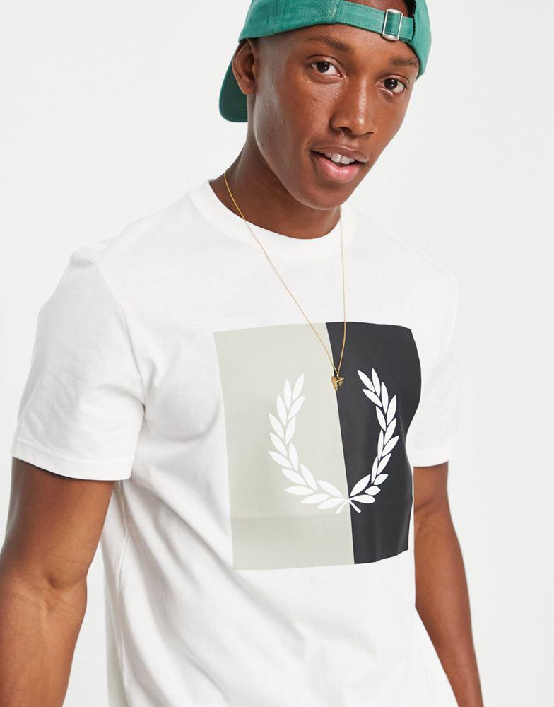 Fred Perry laurel wreath box print t-shirt in white商品第3张图片规格展示