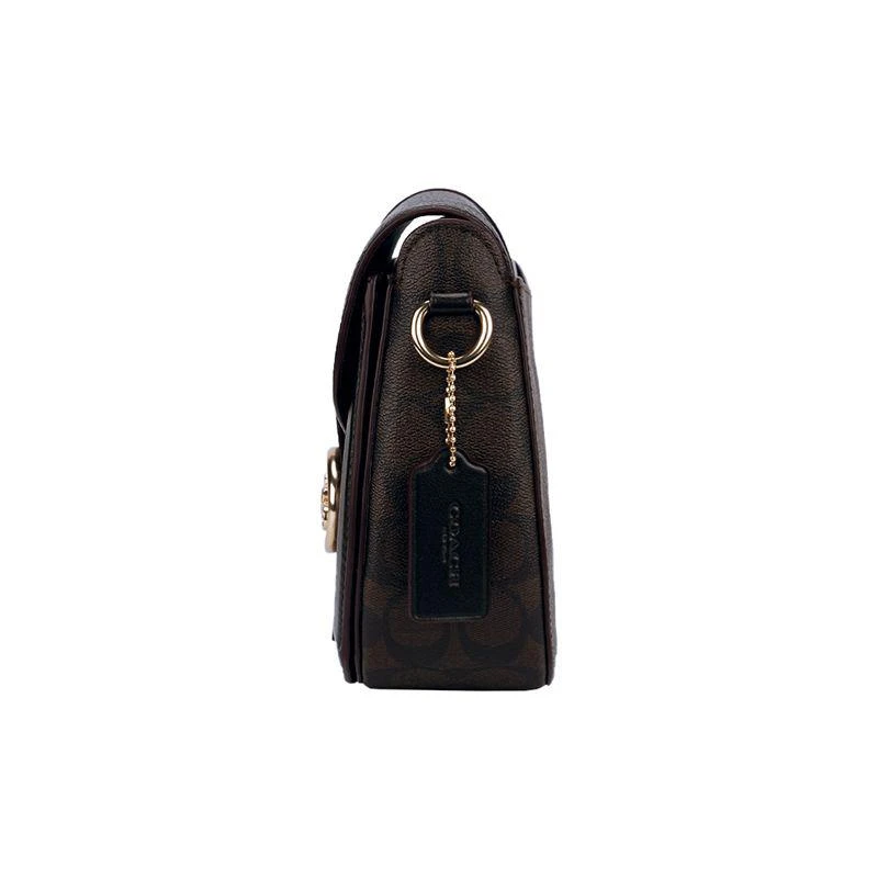 商品Coach|美国直邮 COACH蔻驰 【杨紫同款】21新品Georgie马车标logo马鞍包浅卡其配白色C2806,价格¥2583,第5张图片详细描述