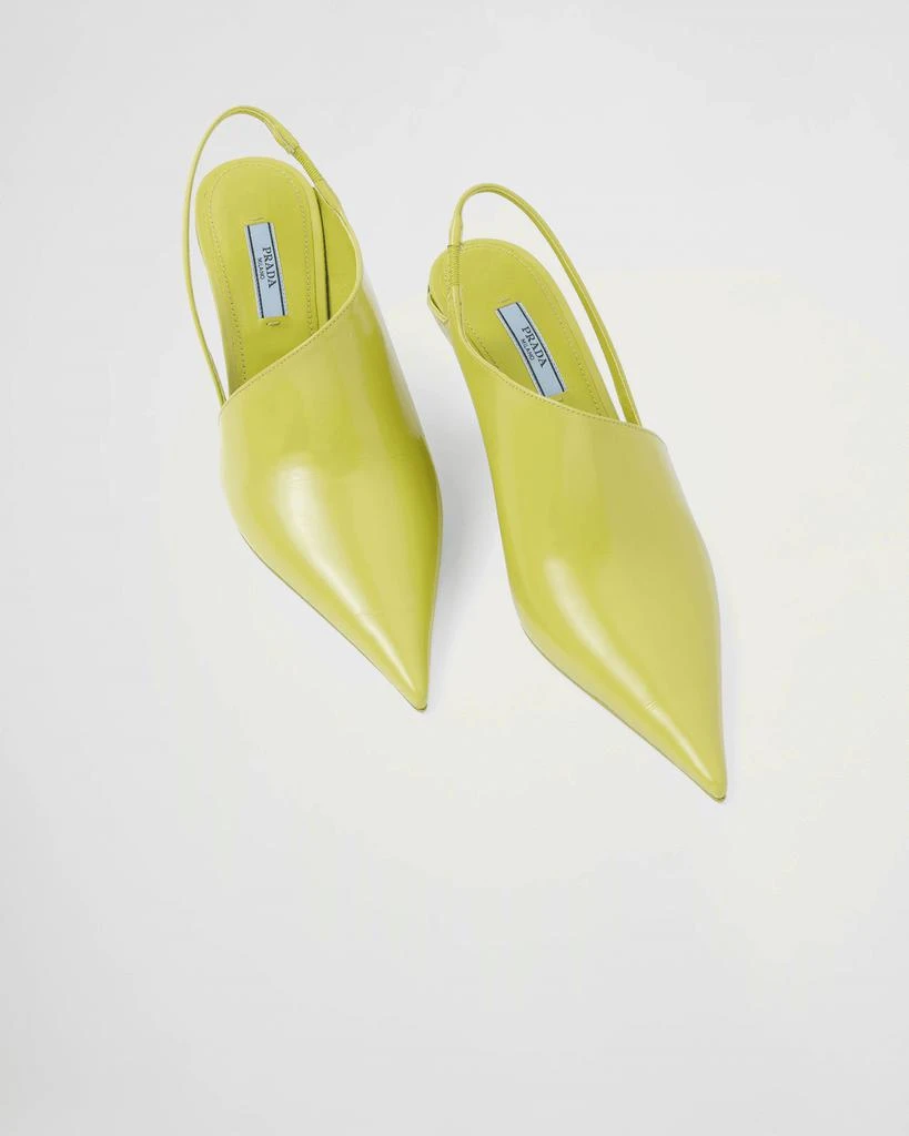 商品Prada|PRADA Brushed leather slingback pumps,价格¥5613,第5张图片详细描述