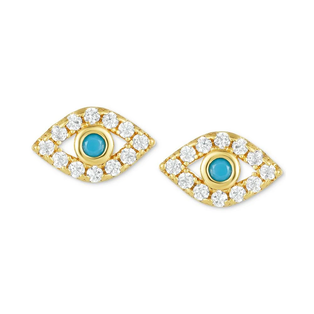 商品ADORNIA|14k Gold-Plated Evil Eye Stud Earrings,价格¥168,第1张图片