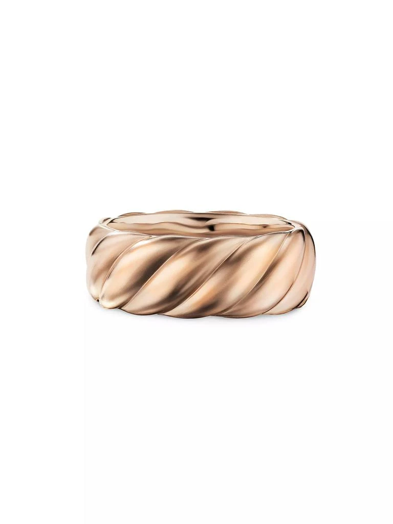 商品David Yurman|Sculpted Cable Contour Band Ring in 18K Rose Gold, 9MM,价格¥22851,第1张图片