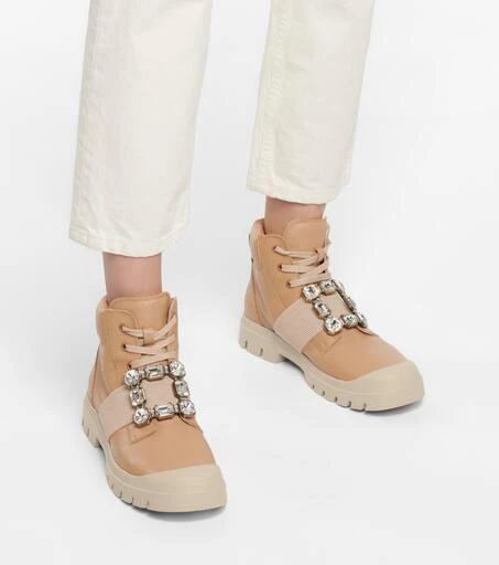 商品Roger Vivier|Viv Desert leather ankle boots,价格¥8165,第4张图片详细描述