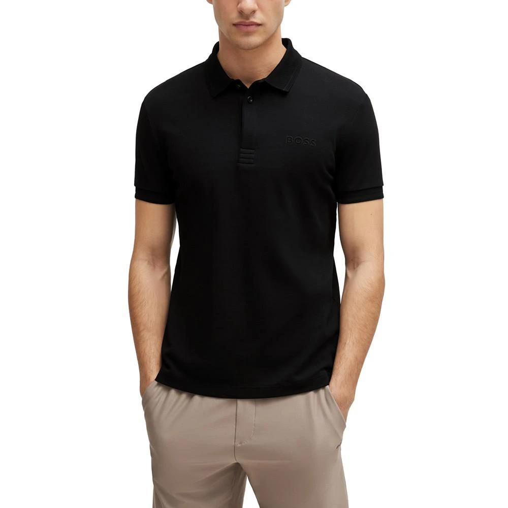 商品Hugo Boss|Men's Mesh Logo Slim-Fit Polo Shirt,价格¥883,第1张图片