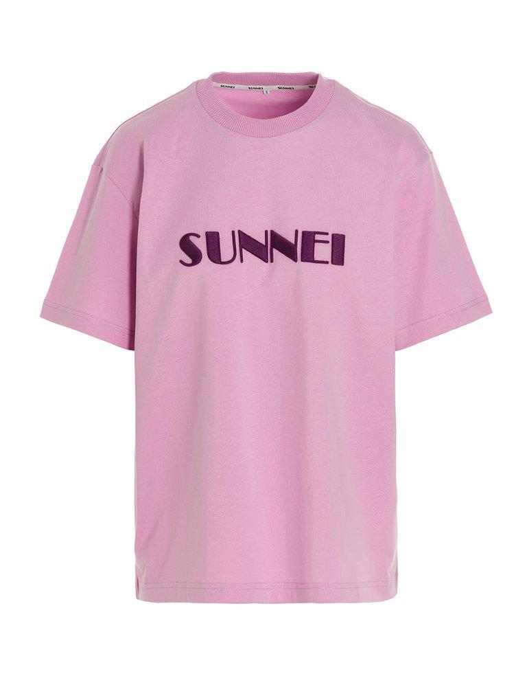 Sunnei logo-Embroidered Crewneck T-Shirt商品第1张图片规格展示