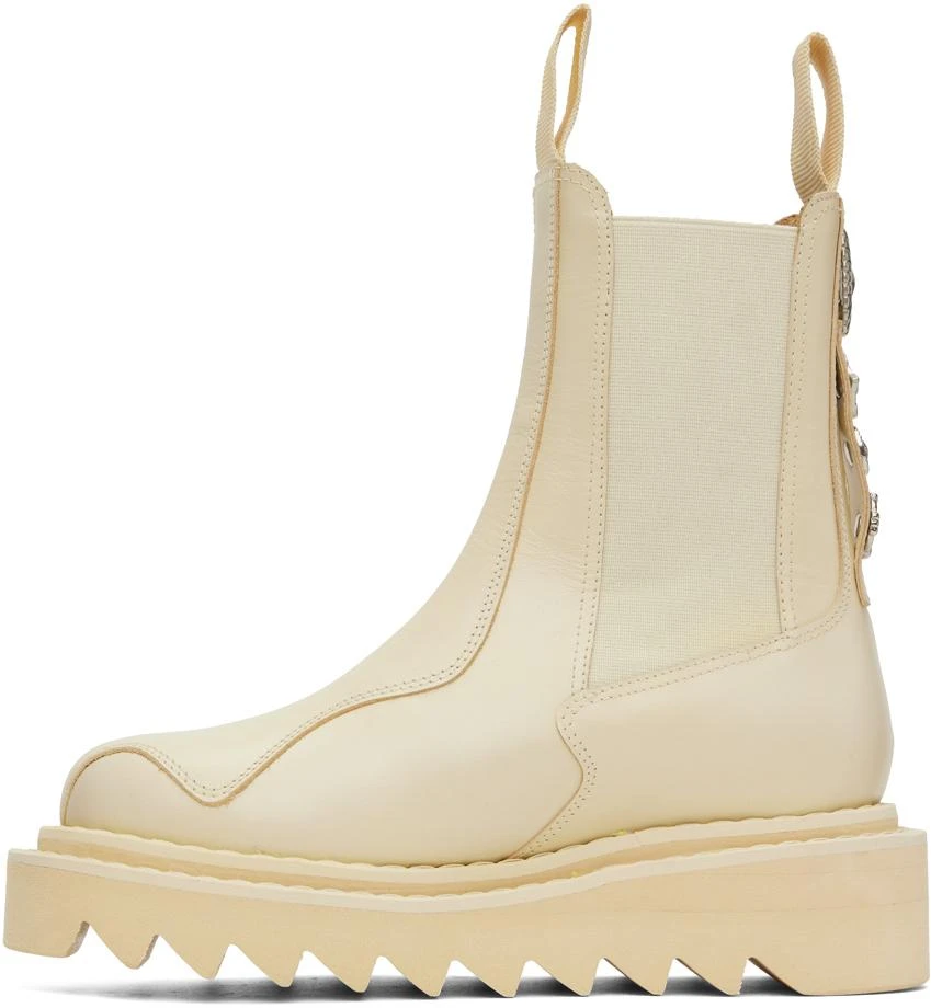 商品Toga Pulla|SSENSE Exclusive Beige Platform Chelsea Boots,价格¥1264,第3张图片详细描述