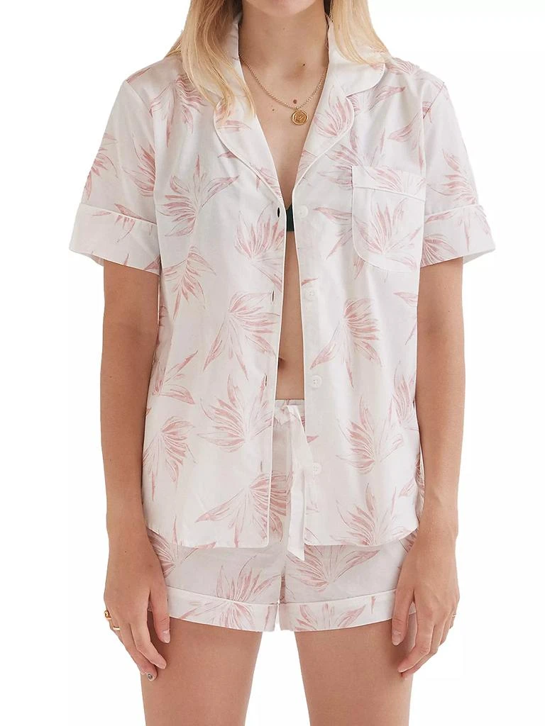 商品Desmond & Dempsey|Deia 2-Piece Cotton Short Pajama Set,价格¥1451,第2张图片详细描述