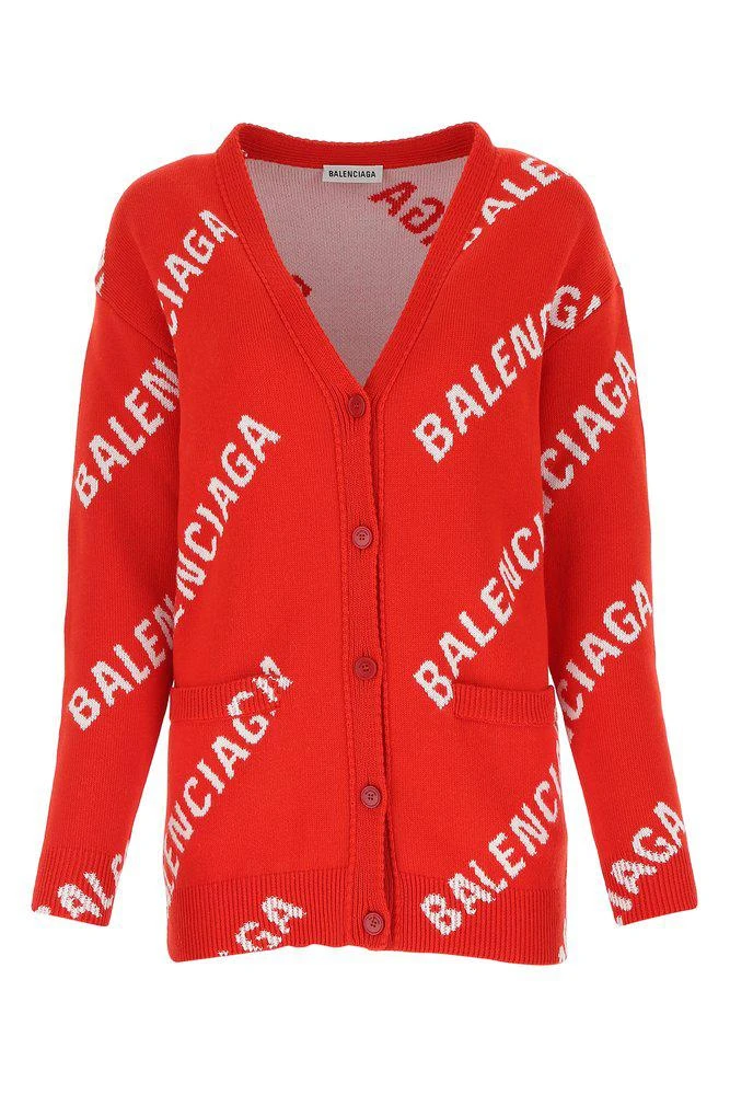 商品Balenciaga|Balenciaga All Over Logo Cardigan,价格¥8428,第1张图片