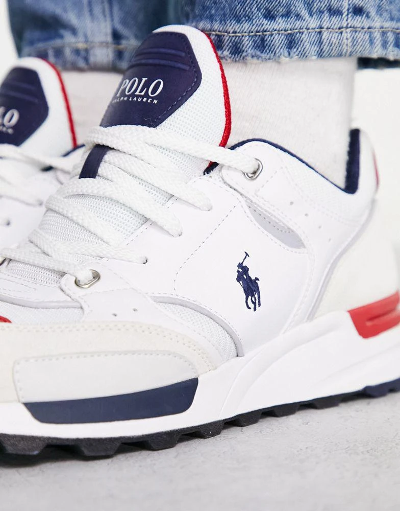 商品Ralph Lauren|Polo Ralph Lauren trackster 200 trainer in cream/blue mix with pony logo,价格¥688,第3张图片详细描述