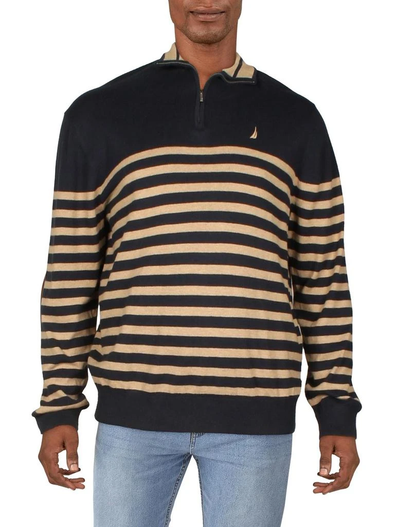 商品Nautica|Mens Striped 1/4 Zip Pullover Sweater,价格¥215,第1张图片详细描述