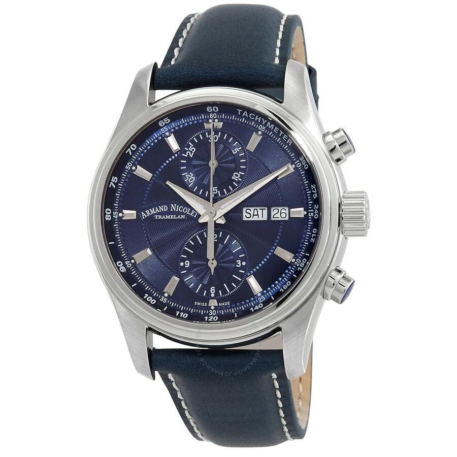 商品Armand Nicolet|MH2 Chronograph Automatic Blue Dial Men's Watch A647A-BU-P140BU2,价格¥10154,第1张图片