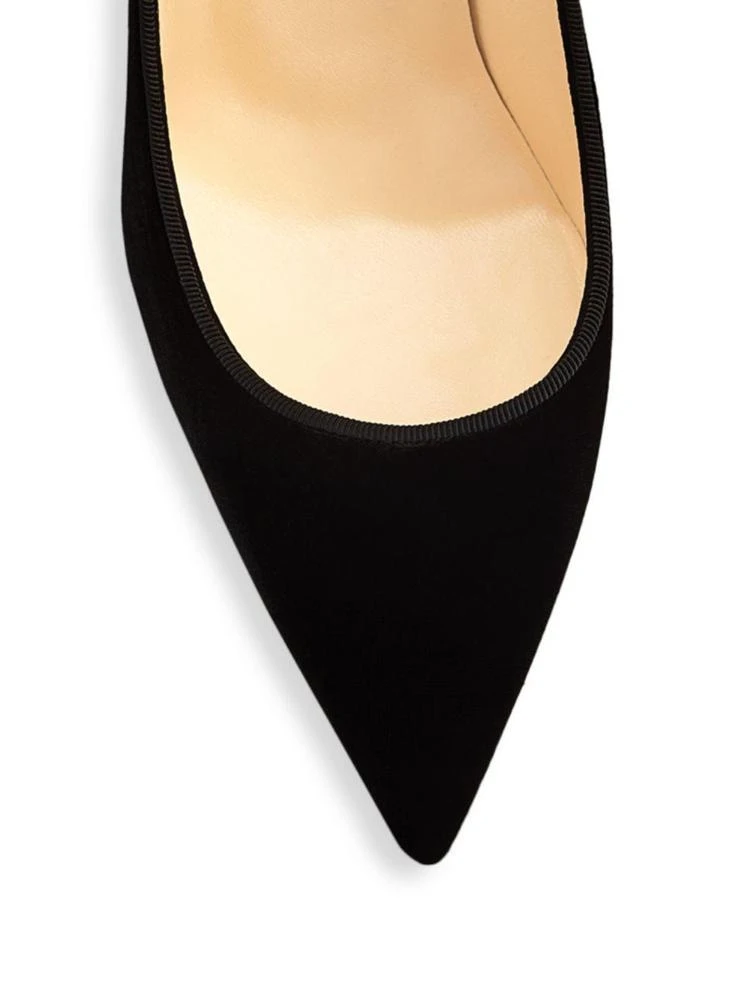 商品Christian Louboutin|尖头丝绒红底高跟鞋,价格¥5185,第3张图片详细描述
