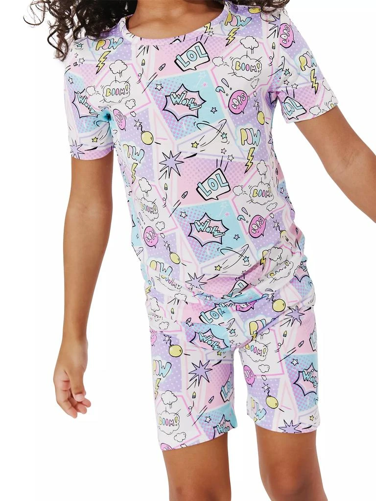 商品Bellabu Bear|Baby Girl's, Little Girl's & Girl's Comic Print Pajama Shorts Set,价格¥217,第5张图片详细描述