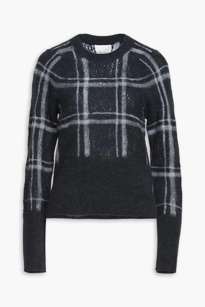 商品3.1 Phillip Lim|Distressed checked alpaca-blend sweater,价格¥1015,第1张图片