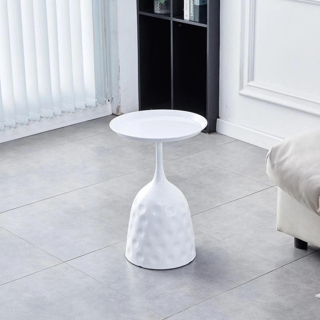 商品Streamdale Furniture|Streamdale White Wine Cup Metal Side Table,价格¥953,第2张图片详细描述