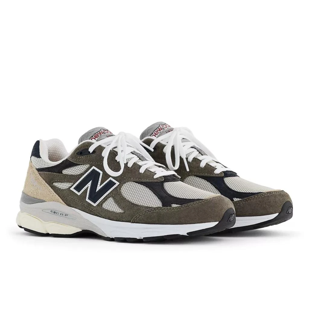 商品New Balance|男款 新百伦 990v3 休闲鞋 美产 绿棕色,价格¥1542,第2张图片详细描述