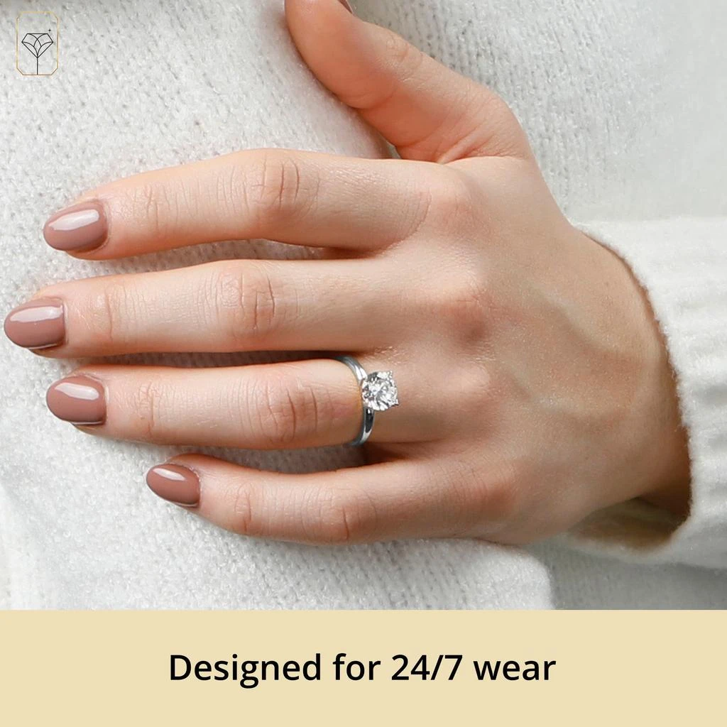商品MaxColor|14k Gold 2 Carat Round Cubic Zirconia Solitaire Engagement Ring,价格¥2135,第3张图片详细描述