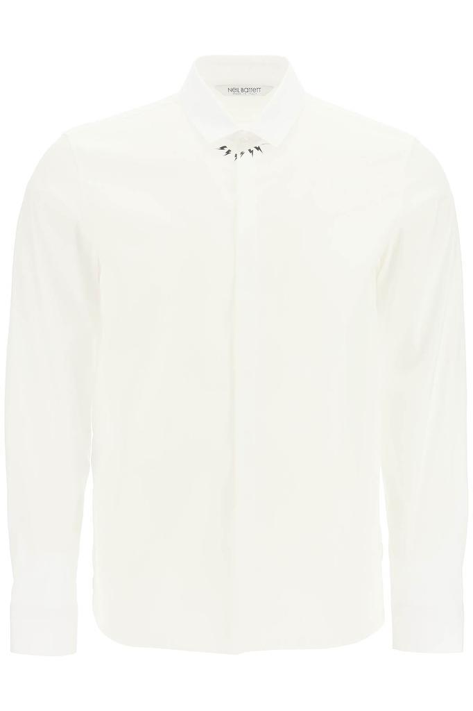 商品Neil Barrett|Neil barrett chalk fair-isle thunderbolt shirt,价格¥1494,第1张图片