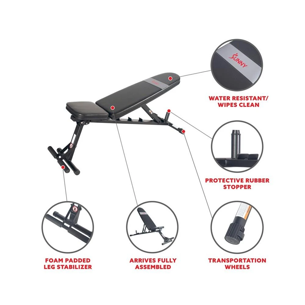 商品Sunny Health & Fitness|Adjustable Utility Weight Bench - SF-BH6921,价格¥2233,第4张图片详细描述