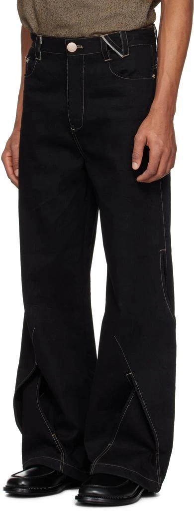 商品NULLUS|SSENSE Exclusive Black Intertwined Structure Jeans,价格¥3416,第4张图片详细描述