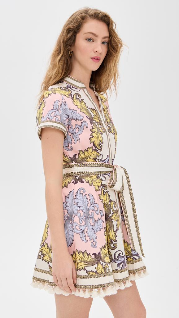 ALICE+OLIVIA アイビーモチーフ シャツドレス LUCY Alice + Olivia Lucy Ivy Romance Roll-Sleeve Mini Shirtdress