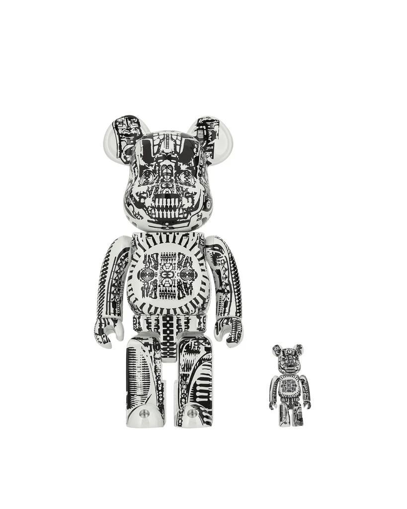 商品Medicom|100% + 400% H.R. Giger Chrome Version Be@rbrick White,价格¥1663,第1张图片
