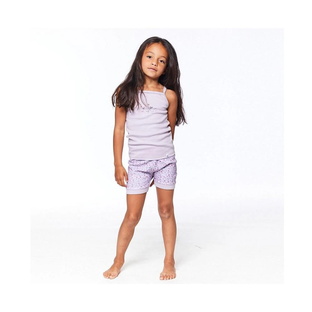 商品Deux par Deux|Girl Organic Cotton Two Piece Short Pajama Set Lilac Little Flowers Print - Toddler|Child,价格¥268,第2张图片详细描述