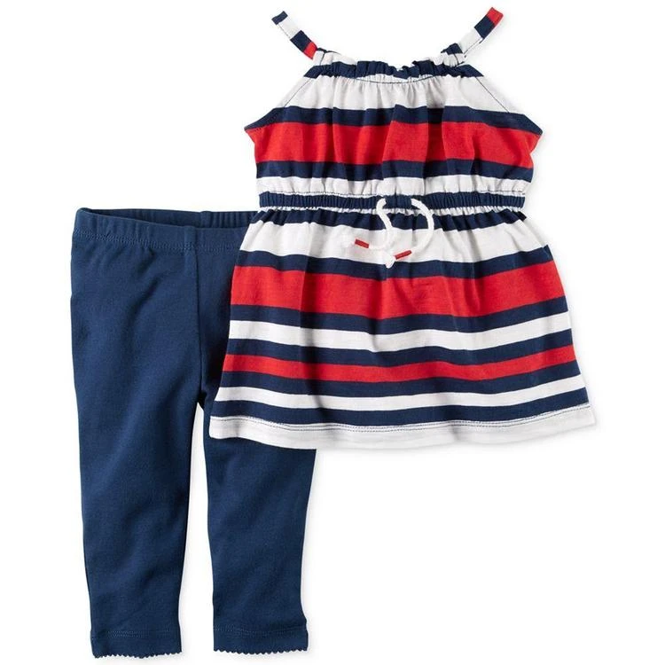 商品Carter's|2-Pc. Cotton Striped Tunic & Leggings Set, Baby Girls (0-24 months),价格¥42,第2张图片详细描述