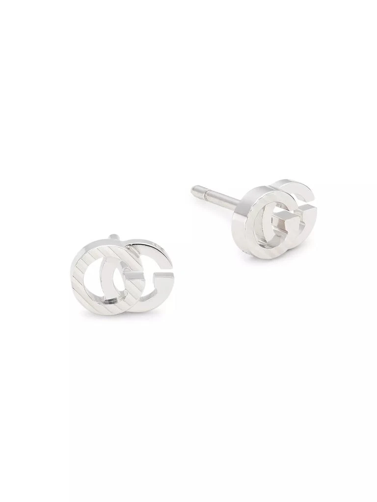 商品Gucci|GG Running 18K White Gold Stud Earrings,价格¥5911,第1张图片
