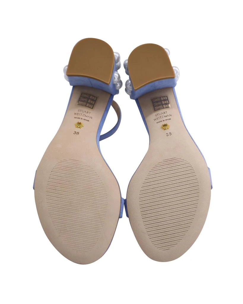 商品[二手商品] Stuart Weitzman|Stuart Weitzman Pearl-Embellished Simple Sandals in Blue Suede,价格¥922,第5张图片详细描述