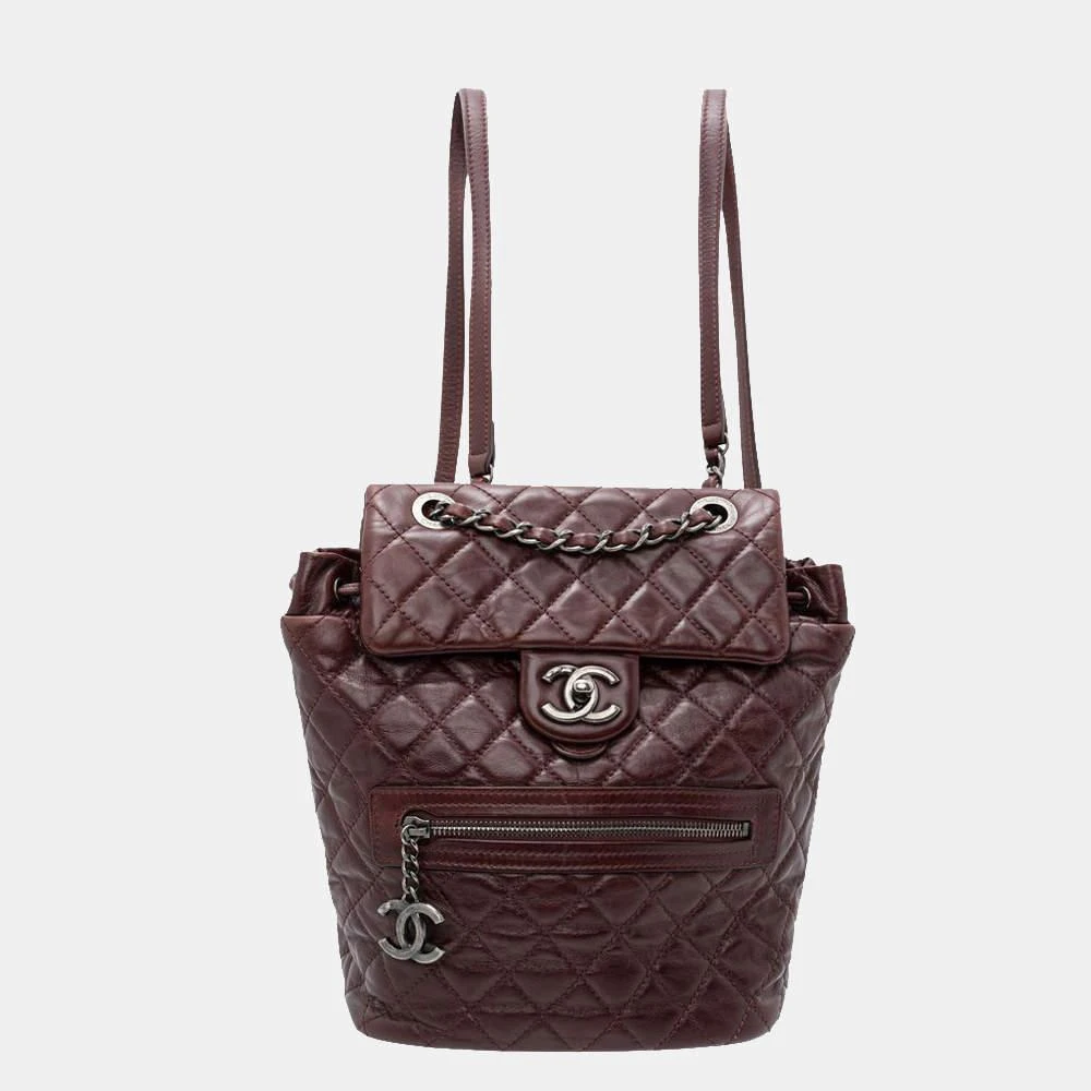 商品[二手商品] Chanel|Chanel Burgundy Paris-Salzburg Small Mountain Backpack,价格¥30952,第1张图片