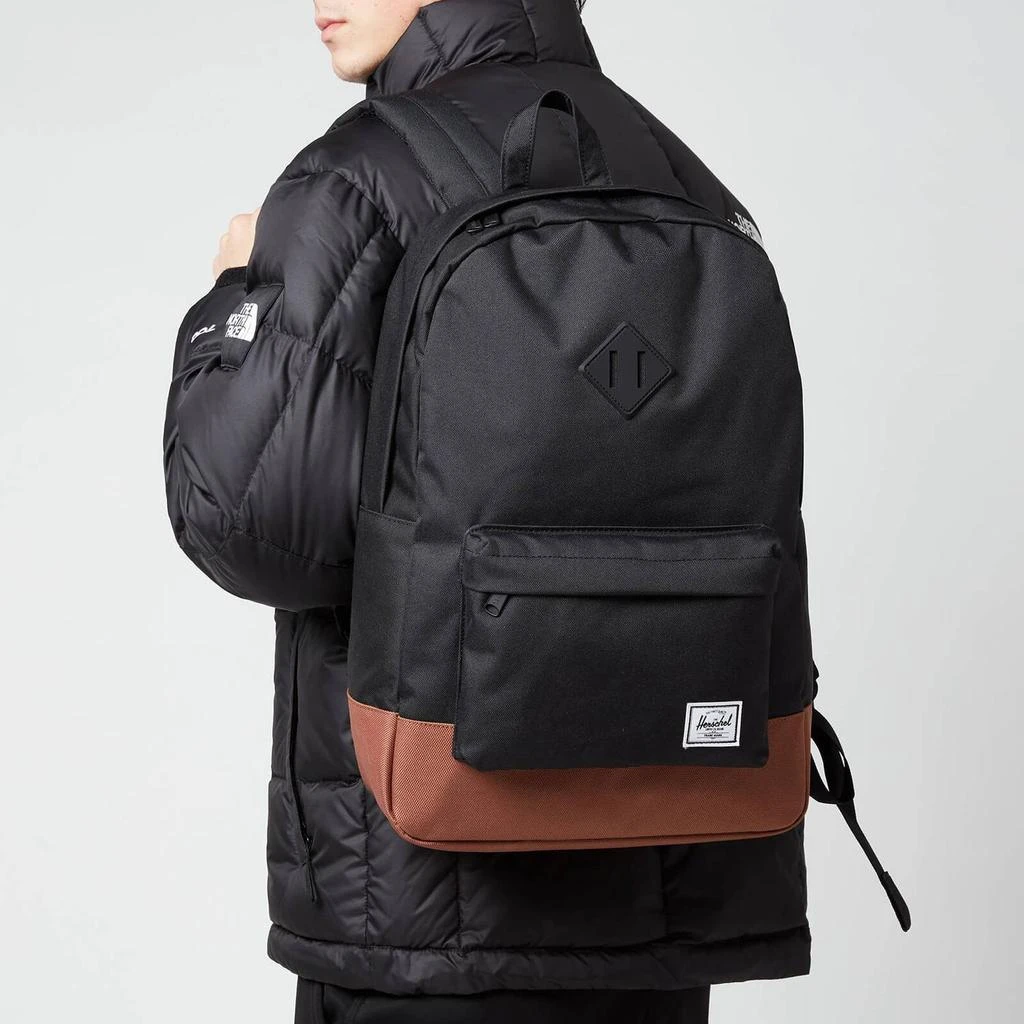 商品Herschel Supply|Herschel Supply Co. Men's Heritage Backpack - Black/Saddle Brown,价格¥413,第2张图片详细描述