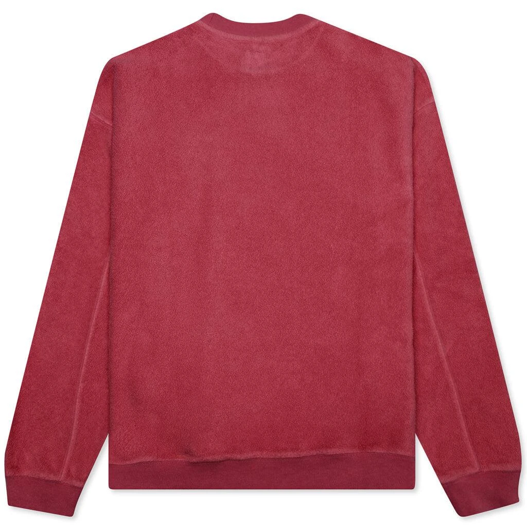 商品Brain Dead|Brain Dead Reverse Fleece Crewneck Sweatshirt - Burgundy,价格¥456,第2张图片详细描述